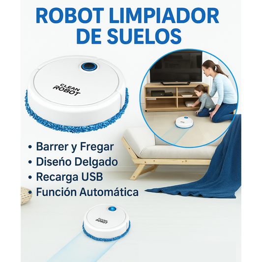 Robot Limpiador Con Mopa Recargable R